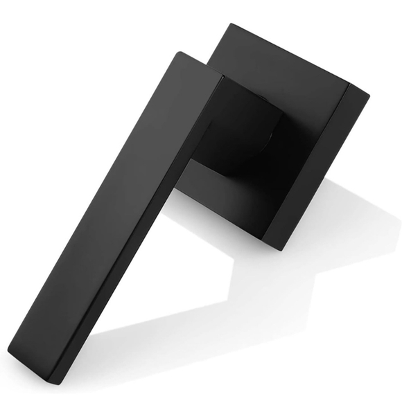 Door Lever Half Dummy Handle for Closets French Doors Matte Black Non Turning - Picture 1 of 5